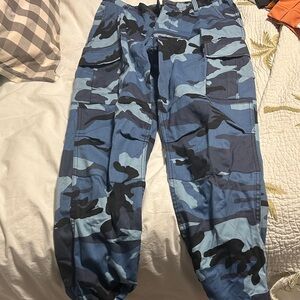 Men's Blue Camouflage Cargo Pants